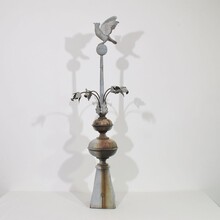 Large zinc roof finial with dove, France circa 1850-1900