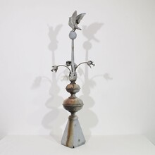 Large zinc roof finial with dove, France circa 1850-1900