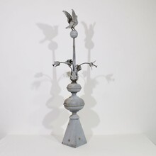 Large zinc roof finial with dove, France circa 1850-1900