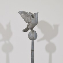 Large zinc roof finial with dove, France circa 1850-1900