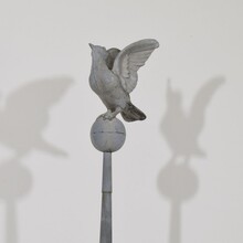 Large zinc roof finial with dove, France circa 1850-1900