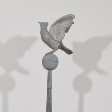 Large zinc roof finial with dove, France circa 1850-1900