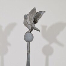 Large zinc roof finial with dove, France circa 1850-1900