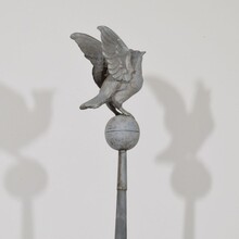 Large zinc roof finial with dove, France circa 1850-1900