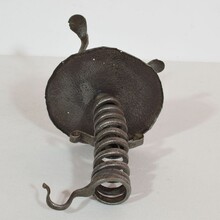 Couple hand forged iron rat de cave candleholders, France 18th century.