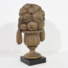 Neoclassical hand carved oak vase ornament/ finial, France circa 1800-1850