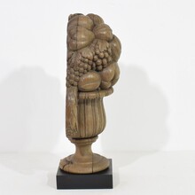 Neoclassical hand carved oak vase ornament/ finial, France circa 1800-1850