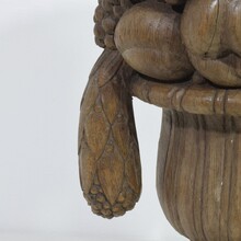 Neoclassical hand carved oak vase ornament/ finial, France circa 1800-1850