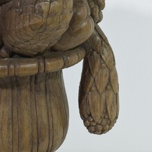 Neoclassical hand carved oak vase ornament/ finial, France circa 1800-1850