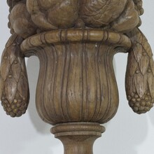 Neoclassical hand carved oak vase ornament/ finial, France circa 1800-1850