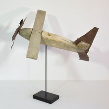 Folk art wooden aeroplane, France circa 1920-1940