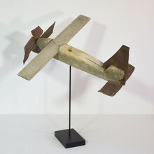 Folk art wooden aeroplane, France circa 1920-1940