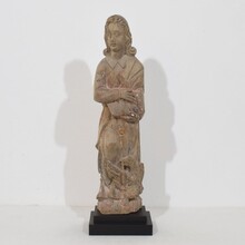 Hand carved oak statue of saint John the evangelist, France circa 1550-1650