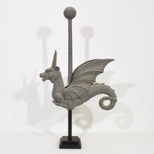 Large zinc dragon/ mythical figure weathervane, France circa 1880