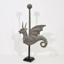 Large zinc dragon/ mythical figure weathervane, France circa 1880