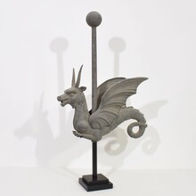 Large zinc dragon/ mythical figure weathervane, France circa 1880