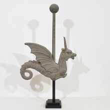 Large zinc dragon/ mythical figure weathervane, France circa 1880