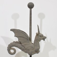 Large zinc dragon/ mythical figure weathervane, France circa 1880