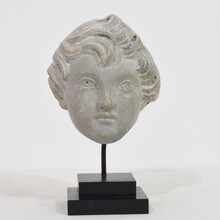 Neoclassical grey marble angel head, France circa 1780-1800