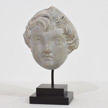 Neoclassical grey marble angel head, France circa 1780-1800