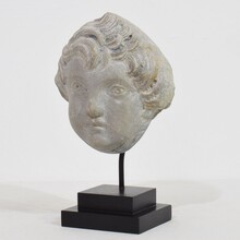 Neoclassical grey marble angel head, France circa 1780-1800