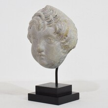 Neoclassical grey marble angel head, France circa 1780-1800