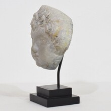 Neoclassical grey marble angel head, France circa 1780-1800