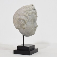 Neoclassical grey marble angel head, France circa 1780-1800