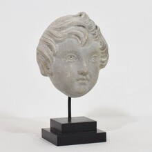 Neoclassical grey marble angel head, France circa 1780-1800