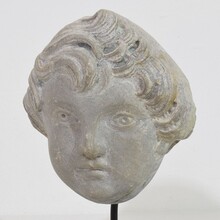 Neoclassical grey marble angel head, France circa 1780-1800