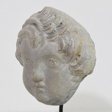 Neoclassical grey marble angel head, France circa 1780-1800