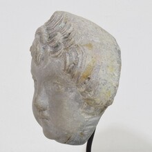 Neoclassical grey marble angel head, France circa 1780-1800