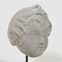 Neoclassical grey marble angel head, France circa 1780-1800