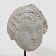 Neoclassical grey marble angel head, France circa 1780-1800