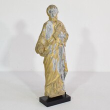 Neo gothic gilded metal saint statue, France circa 1880-1900