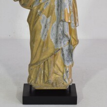 Neo gothic gilded metal saint statue, France circa 1880-1900