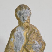 Neo gothic gilded metal saint statue, France circa 1880-1900