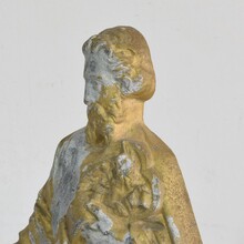 Neo gothic gilded metal saint statue, France circa 1880-1900