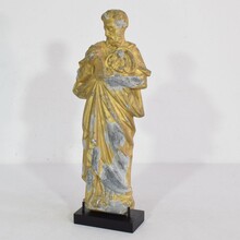 Neo Gothic gilded metal Saint statue, France circa 1880-1900