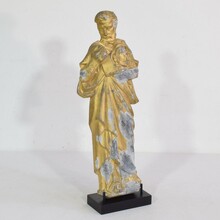 Neo Gothic gilded metal Saint statue, France circa 1880-1900