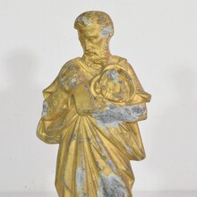 Neo Gothic gilded metal Saint statue, France circa 1880-1900