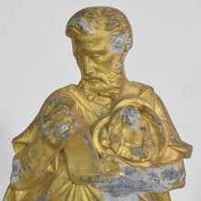 Neo Gothic gilded metal Saint statue, France circa 1880-1900