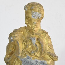 Neo Gothic gilded metal Saint statue, France circa 1880-1900