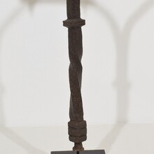 Gothic hand forged iron village cross, France circa 1450-1550