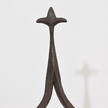 Gothic hand forged iron village cross, France circa 1450-1550