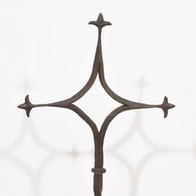 Gothic hand forged iron village cross, France circa 1450-1550