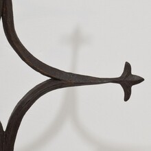 Gothic hand forged iron village cross, France circa 1450-1550