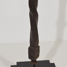 Gothic hand forged iron village cross, France circa 1450-1550