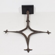 Gothic hand forged iron village cross, France circa 1450-1550