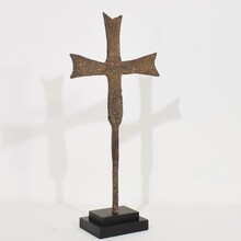 medieval gothic forged iron village cross, France circa 1450-1550